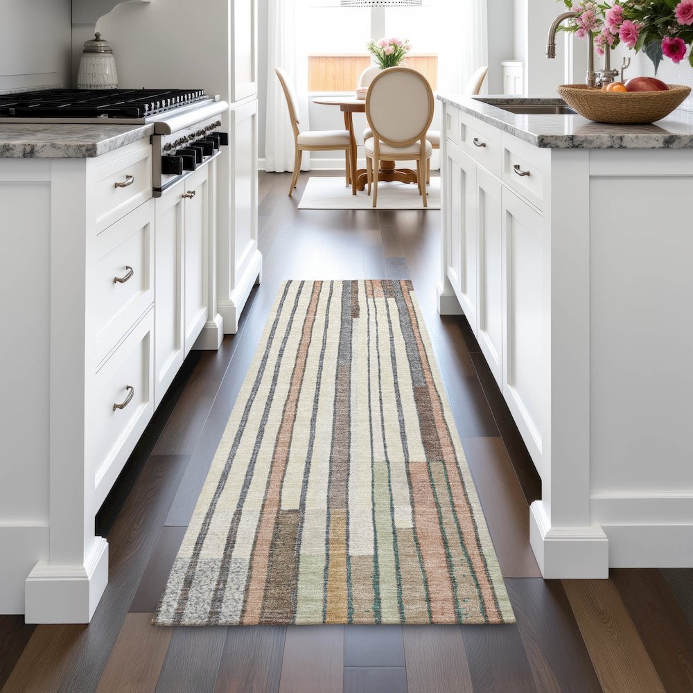 Machine Washable Indoor/Outdoor Chantille ACN2189 Brown 2'3" x 7'6" Runner Rug. Picture 5