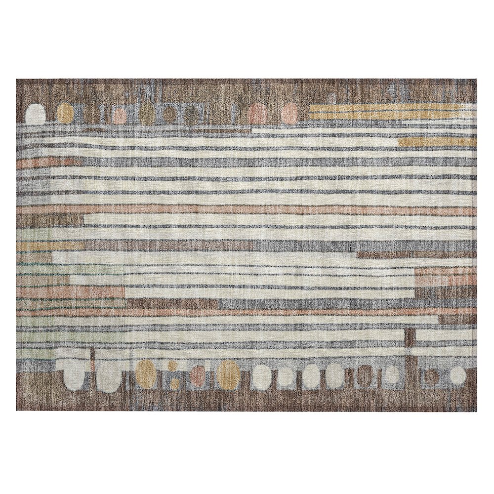 Machine Washable Indoor/Outdoor Chantille ACN2189 Brown 1'8" x 2'6" Rug. Picture 1