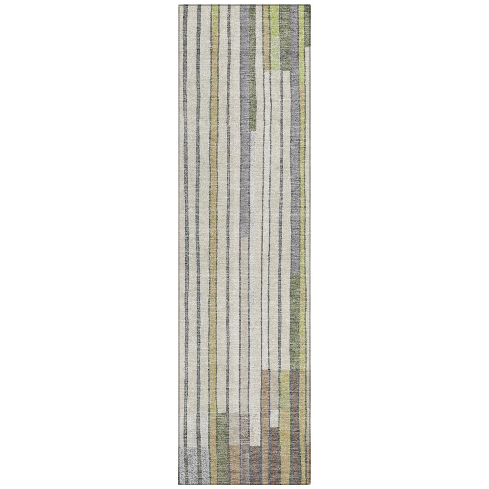 Machine Washable Indoor/Outdoor Chantille ACN2189 Olive 2'3" x 7'6" Runner Rug. Picture 1