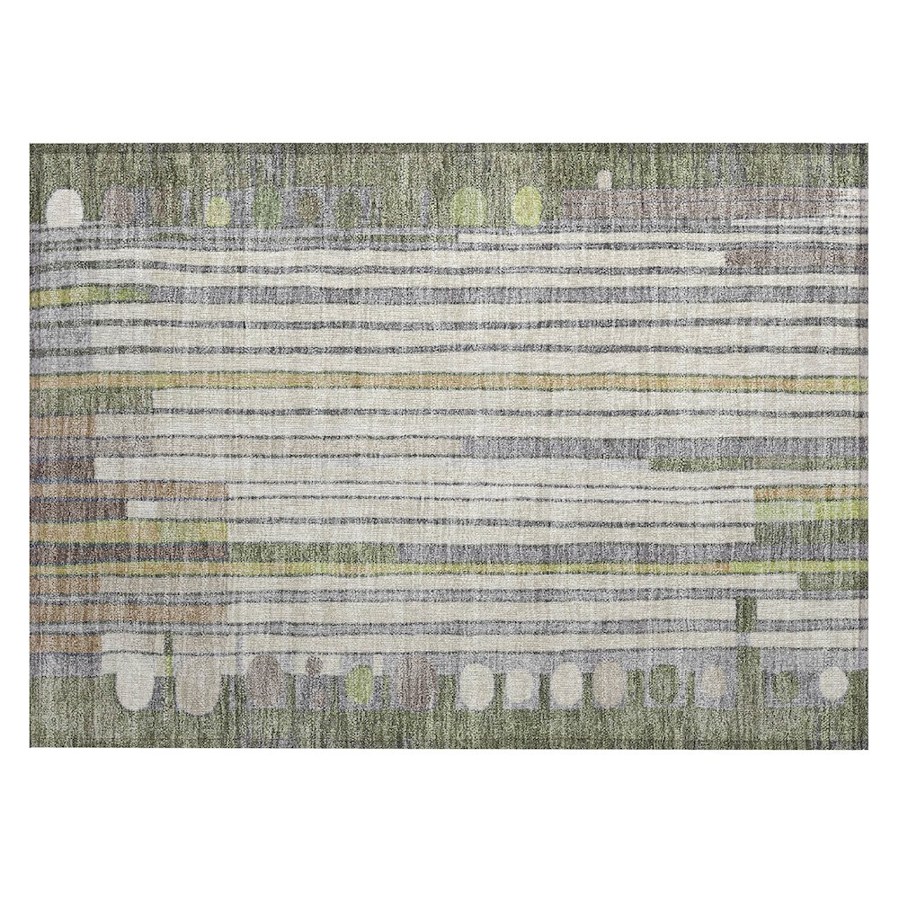 Machine Washable Indoor/Outdoor Chantille ACN2189 Olive 1'8" x 2'6" Rug. Picture 1
