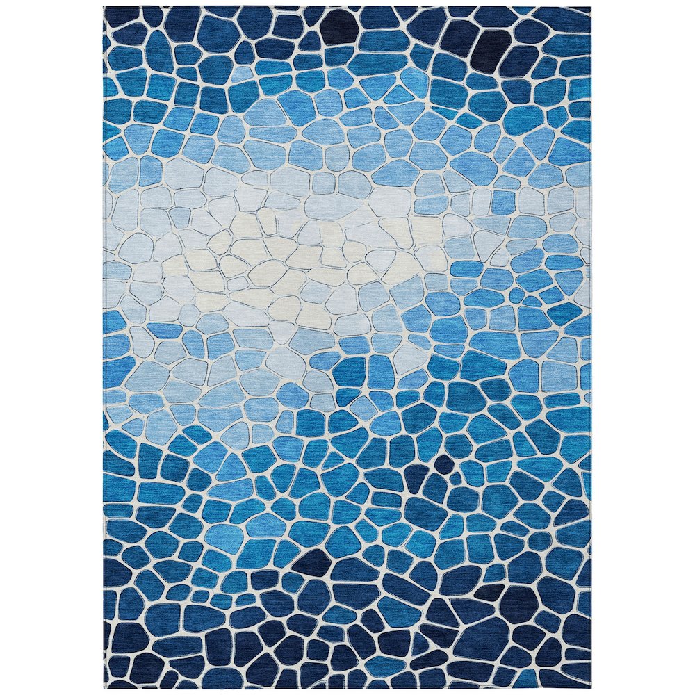 Machine Washable Indoor/Outdoor Chantille ACN2190 Blue 2'6" x 3'10" Rug. Picture 1