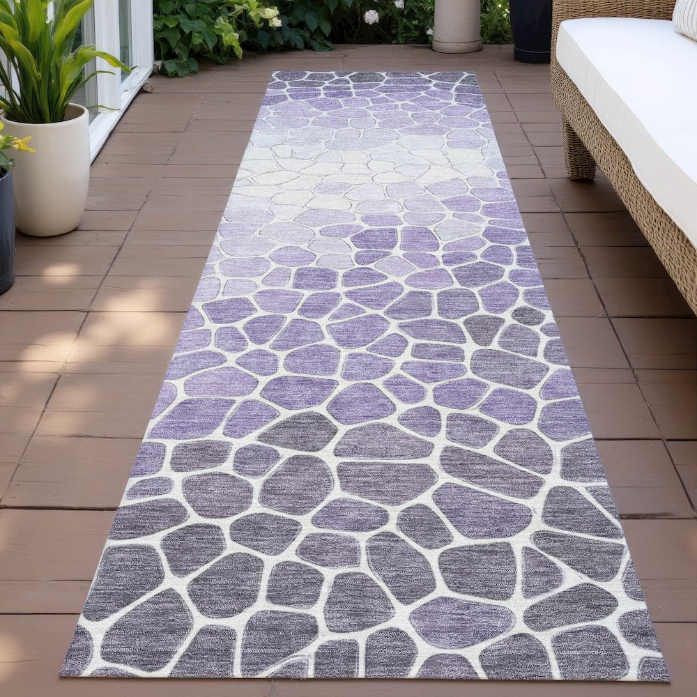 Machine Washable Indoor/Outdoor Chantille ACN2190 Purple 2'3" x 7'6" Runner Rug. Picture 6