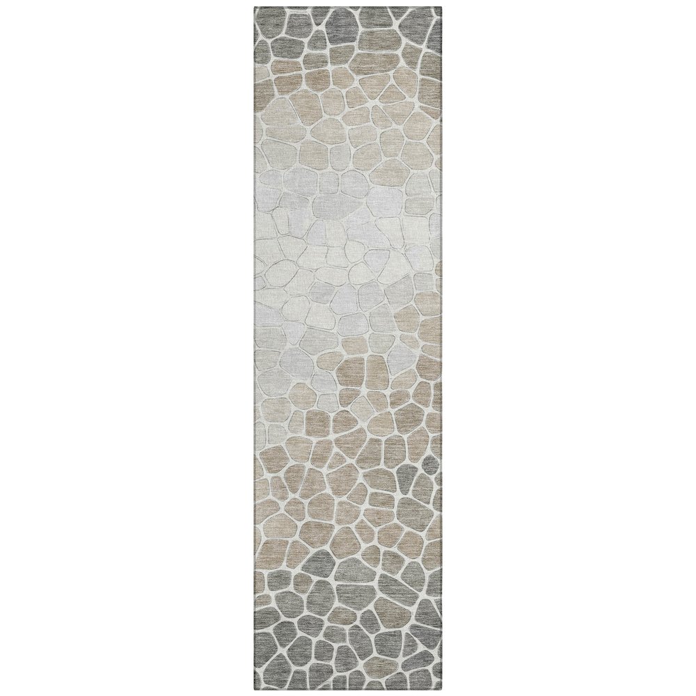 Machine Washable Indoor/Outdoor Chantille ACN2190 Taupe 2'3" x 7'6" Runner Rug. Picture 1
