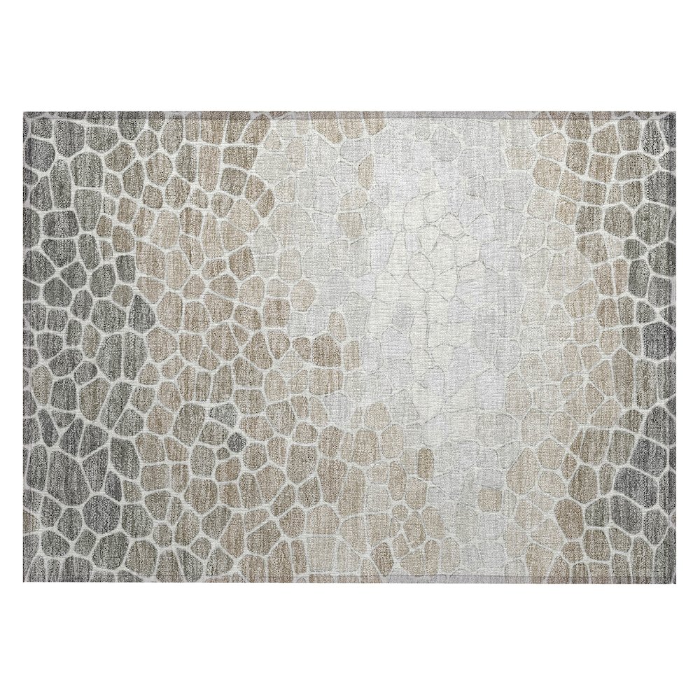 Machine Washable Indoor/Outdoor Chantille ACN2190 Taupe 1'8" x 2'6" Rug. Picture 1