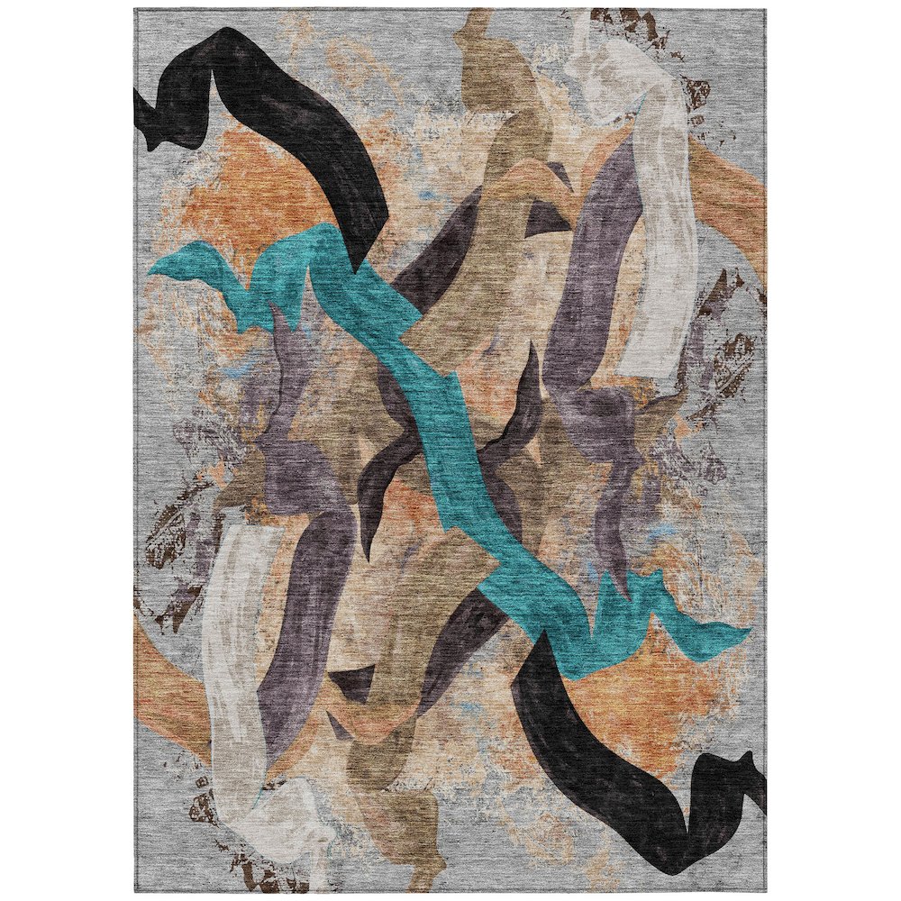 Machine Washable Indoor/Outdoor Chantille ACN2191 Gray 2'6" x 3'10" Rug. Picture 1