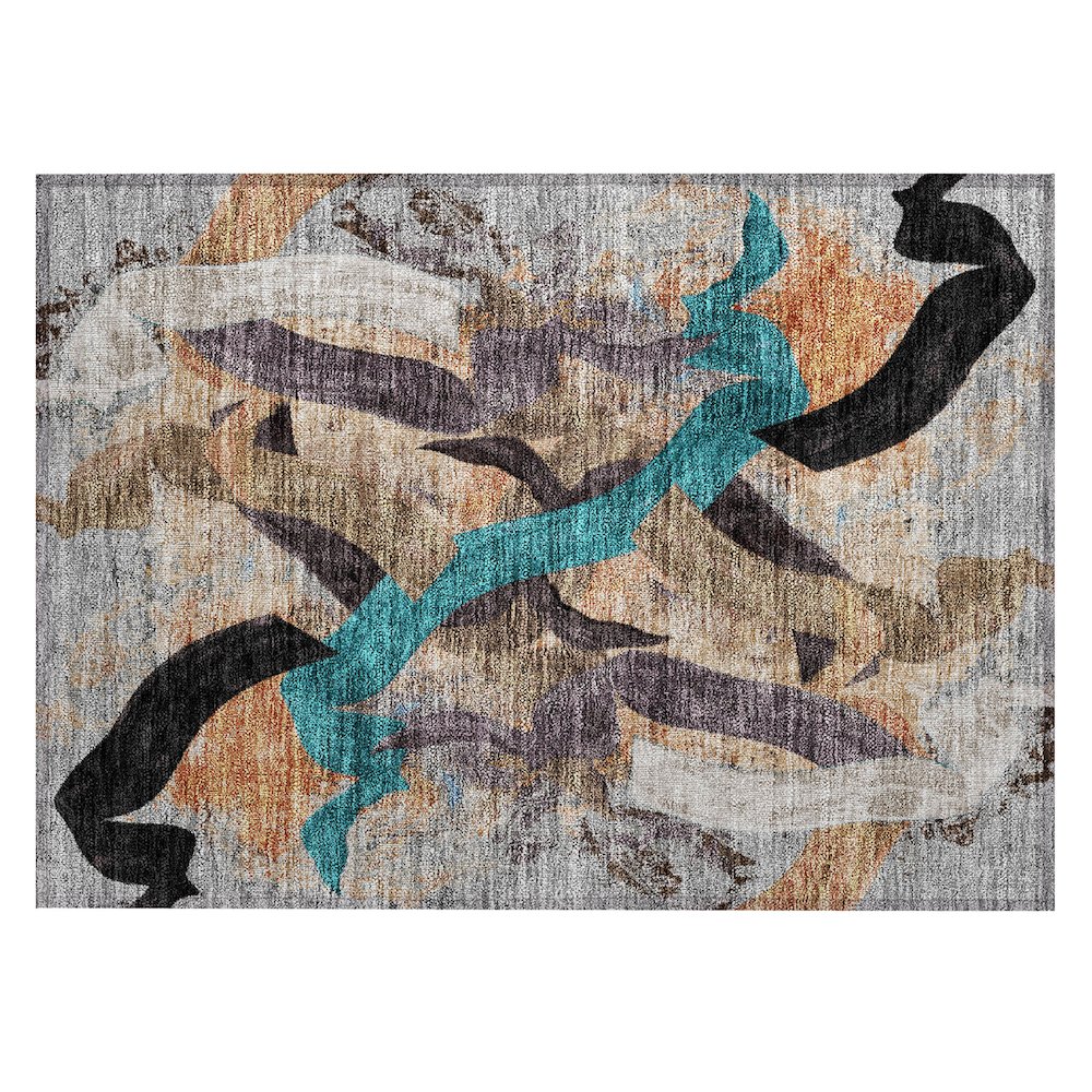 Machine Washable Indoor/Outdoor Chantille ACN2191 Gray 1'8" x 2'6" Rug. Picture 1
