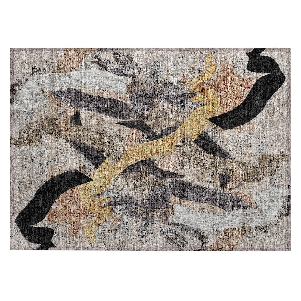 Machine Washable Indoor/Outdoor Chantille ACN2191 Taupe 1'8" x 2'6" Rug. Picture 1
