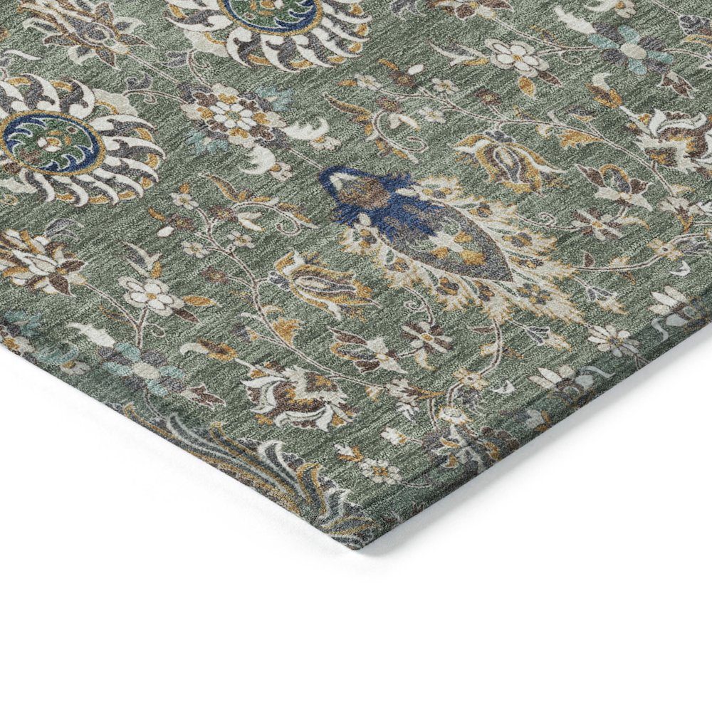 Machine Washable Indoor/Outdoor Chantille ACN2192 Green 1'8" x 2'6" Rug. Picture 3