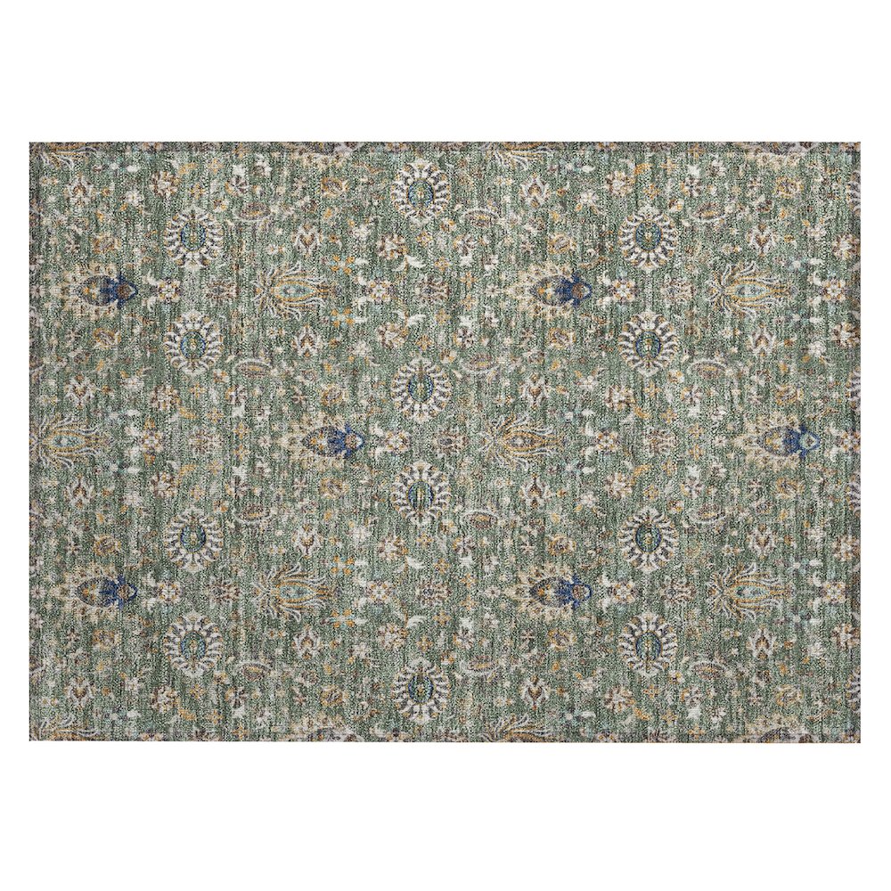 Machine Washable Indoor/Outdoor Chantille ACN2192 Green 1'8" x 2'6" Rug. Picture 1