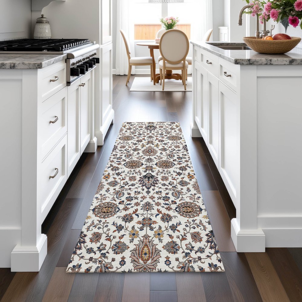 Machine Washable Indoor/Outdoor Chantille ACN2192 Ivory 2'3" x 7'6" Runner Rug. Picture 5