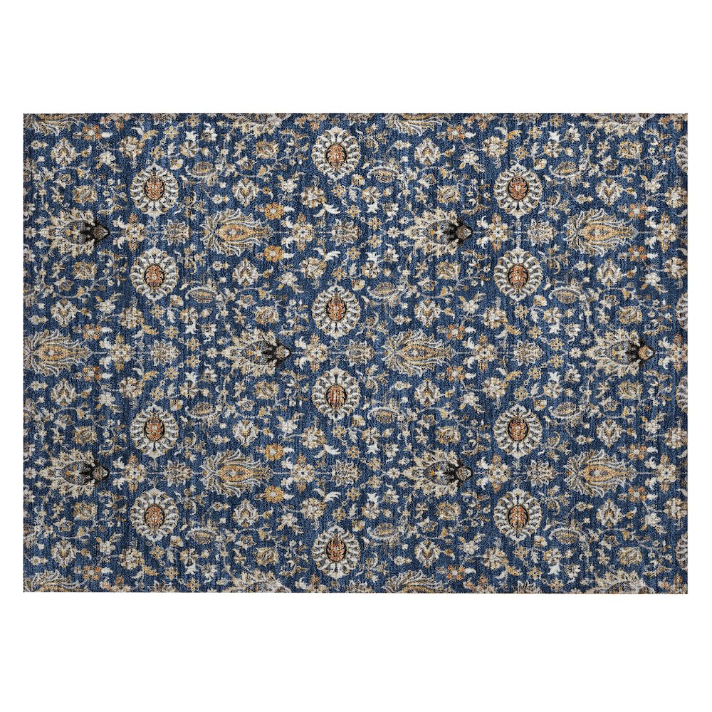 Machine Washable Indoor/Outdoor Chantille ACN2192 Navy 1'8" x 2'6" Rug. Picture 1