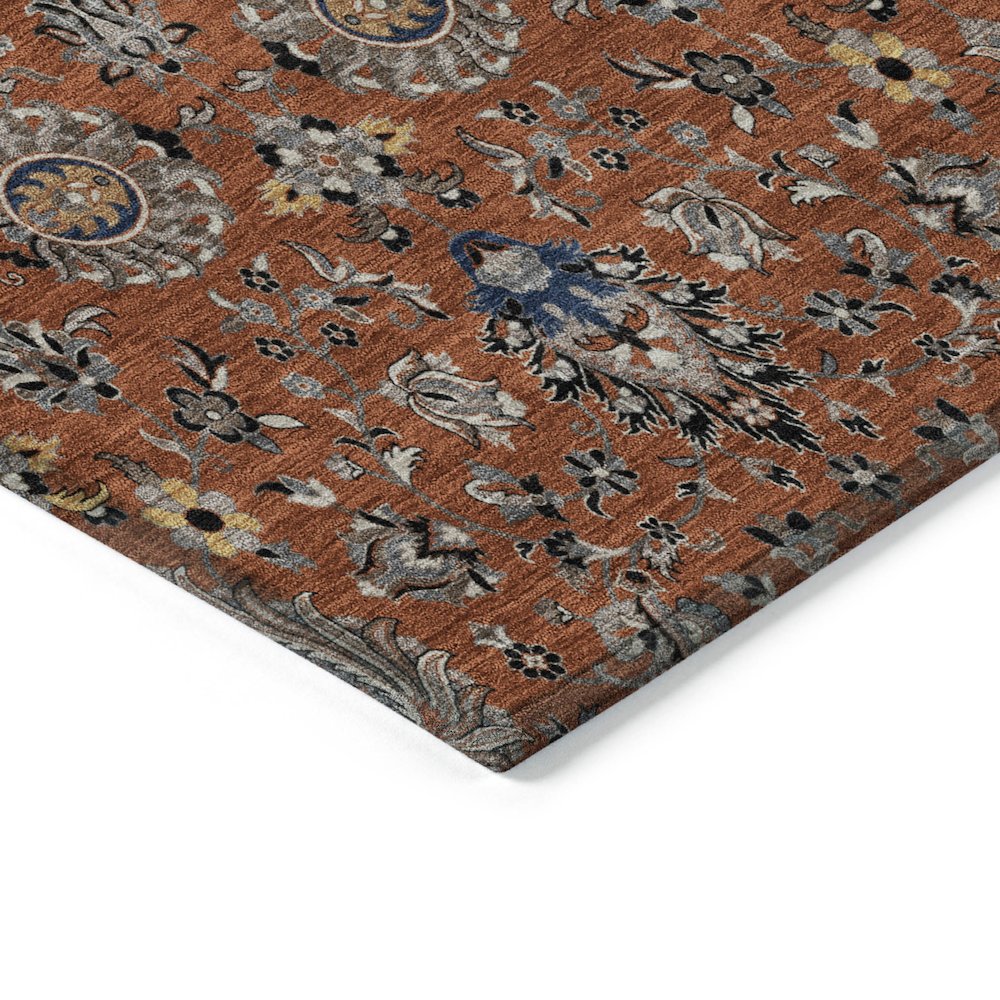 Machine Washable Indoor/Outdoor Chantille ACN2192 Paprika 1'8" x 2'6" Rug. Picture 3
