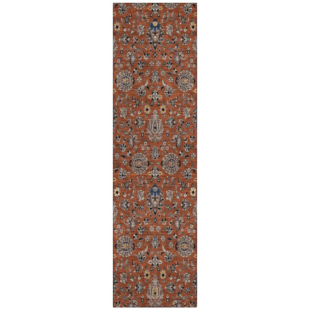Machine Washable Indoor/Outdoor Chantille ACN2192 Paprika 2'3" x 7'6" Runner Rug. Picture 1