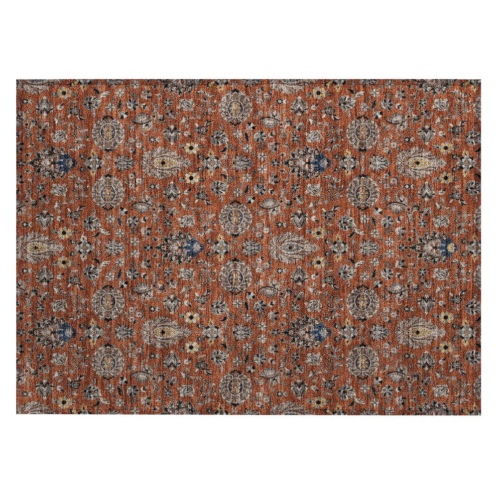 Machine Washable Indoor/Outdoor Chantille ACN2192 Paprika 1'8" x 2'6" Rug. Picture 1