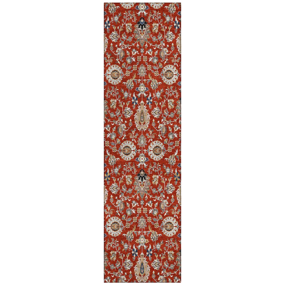 Machine Washable Indoor/Outdoor Chantille ACN2192 Red 2'3" x 7'6" Runner Rug. Picture 1