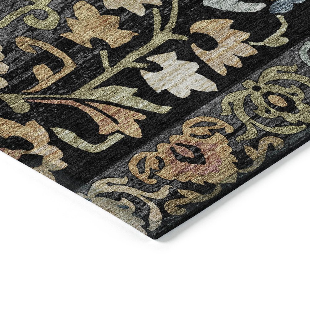 Machine Washable Indoor/Outdoor Chantille ACN2193 Black 1'8" x 2'6" Rug. Picture 3