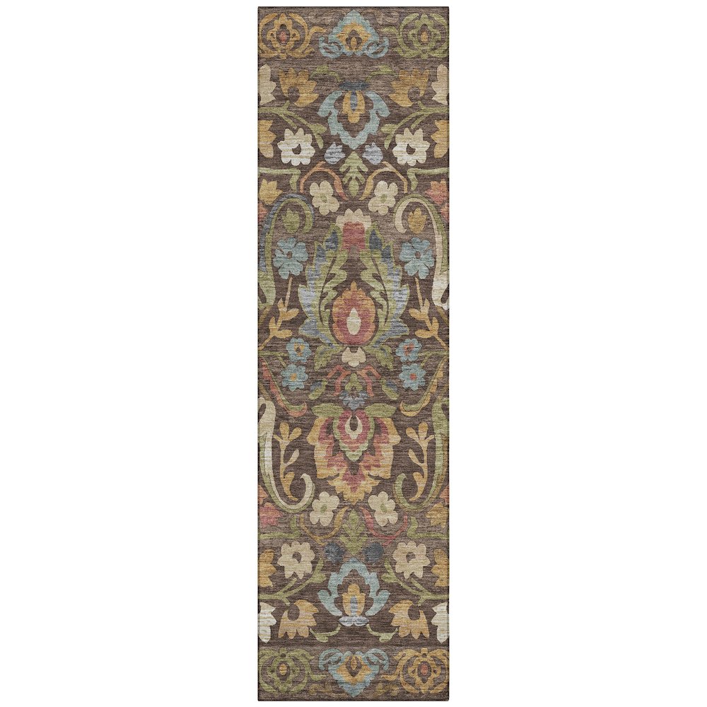 Machine Washable Indoor/Outdoor Chantille ACN2193 Chocolate 2'3"x7'6" Runner Rug. Picture 1