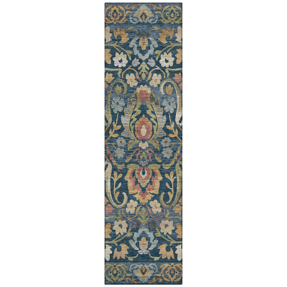 Machine Washable Indoor/Outdoor Chantille ACN2193 Navy 2'3" x 7'6" Runner Rug. Picture 1