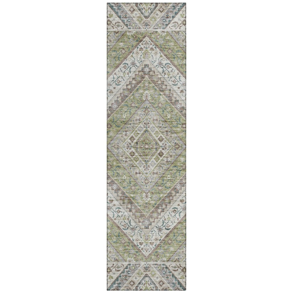 Machine Washable Indoor/Outdoor Chantille ACN2195 Aloe 2'3" x 7'6" Runner Rug. Picture 1