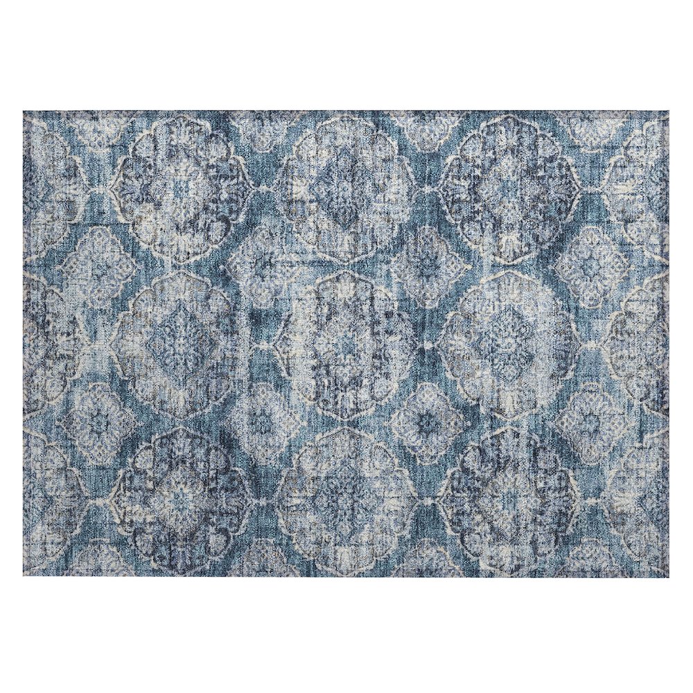 Machine Washable Indoor/Outdoor Chantille ACN2196 Denim 1'8" x 2'6" Rug. Picture 1