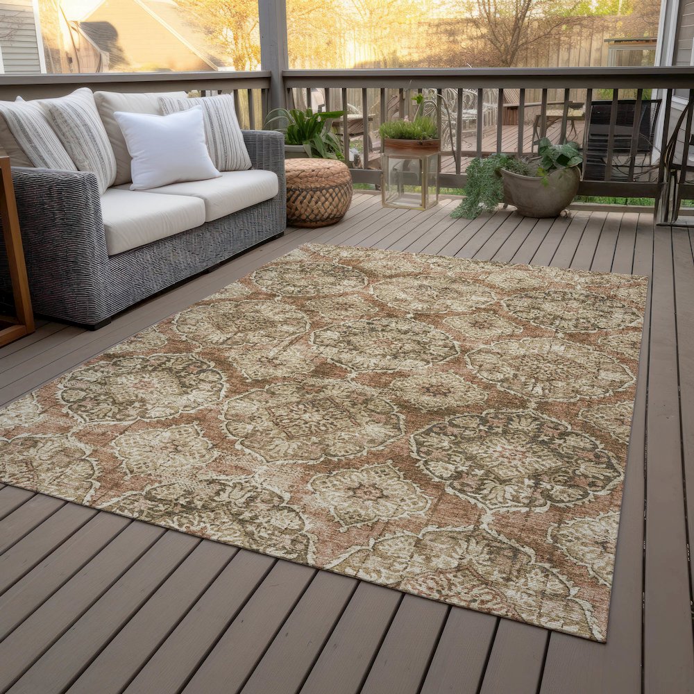 Machine Washable Indoor/Outdoor Chantille ACN2196 Paprika 2'6" x 3'10" Rug. Picture 8