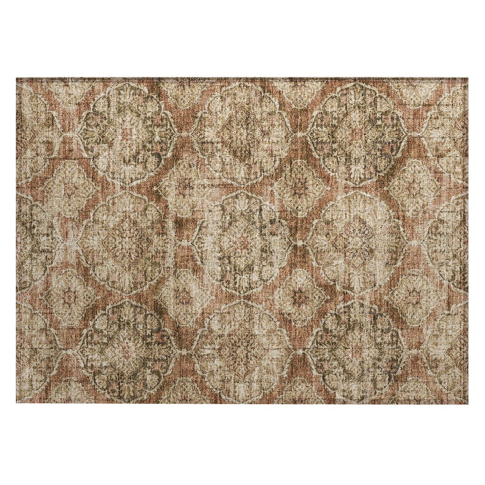Machine Washable Indoor/Outdoor Chantille ACN2196 Paprika 1'8" x 2'6" Rug. Picture 1