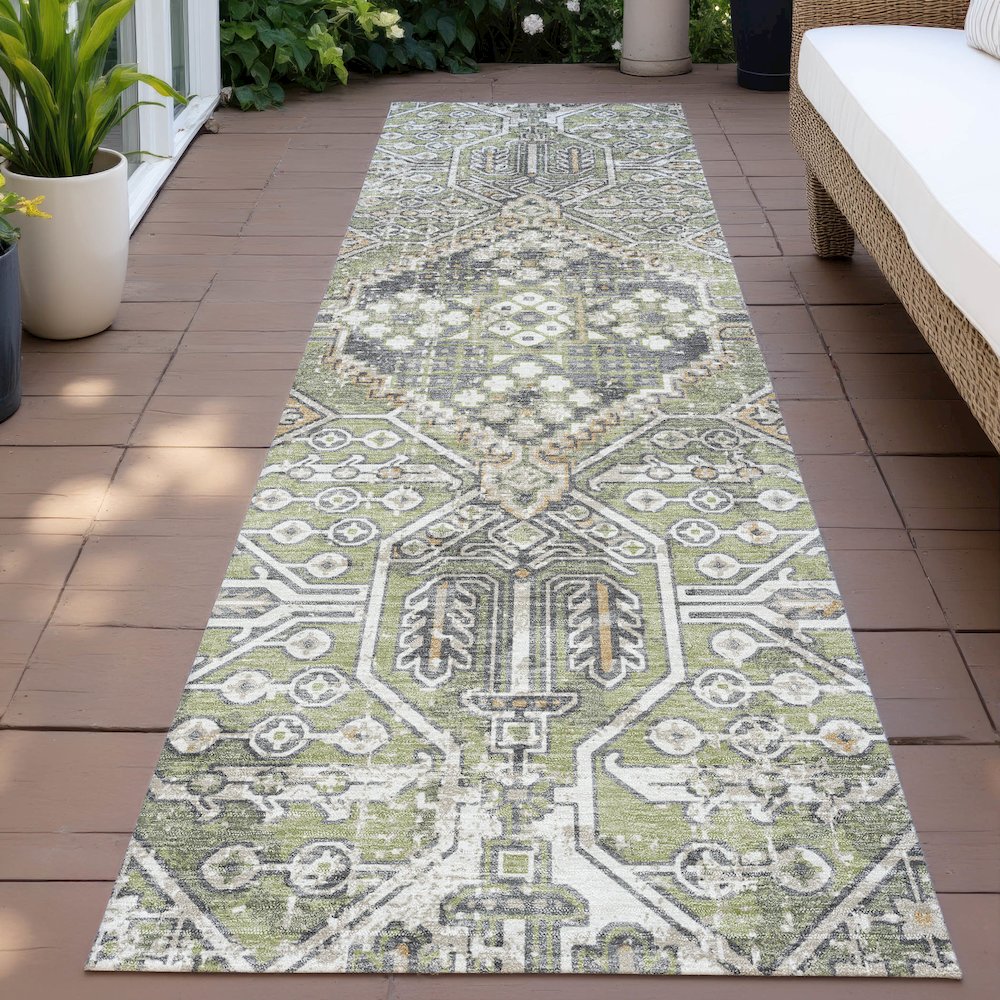 Machine Washable Indoor/Outdoor Chantille ACN2197 Aloe 2'3" x 7'6" Runner Rug. Picture 6