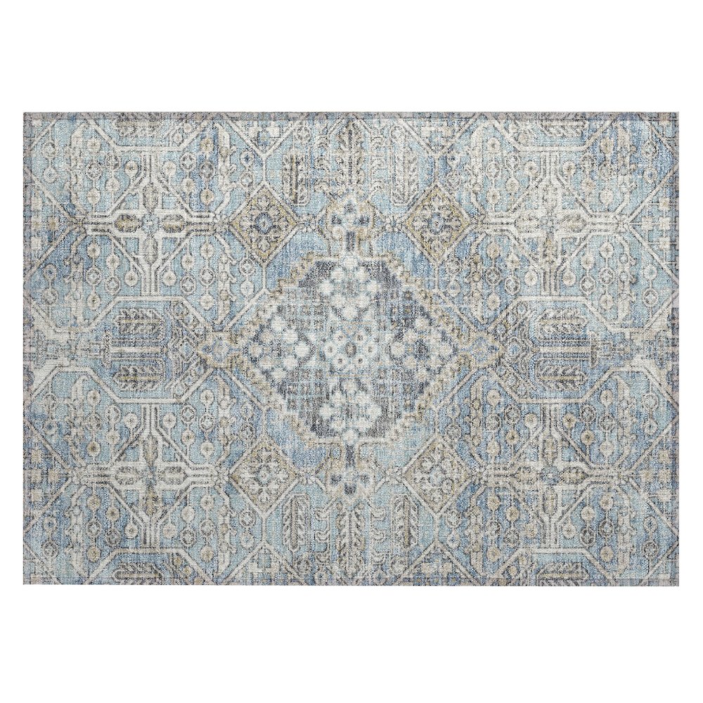 Machine Washable Indoor/Outdoor Chantille ACN2197 Sky 1'8" x 2'6" Rug. Picture 1