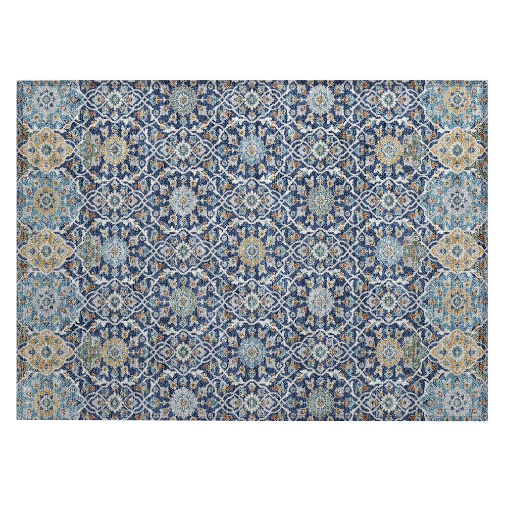 Machine Washable Indoor/Outdoor Chantille ACN2199 Navy 1'8" x 2'6" Rug. Picture 1