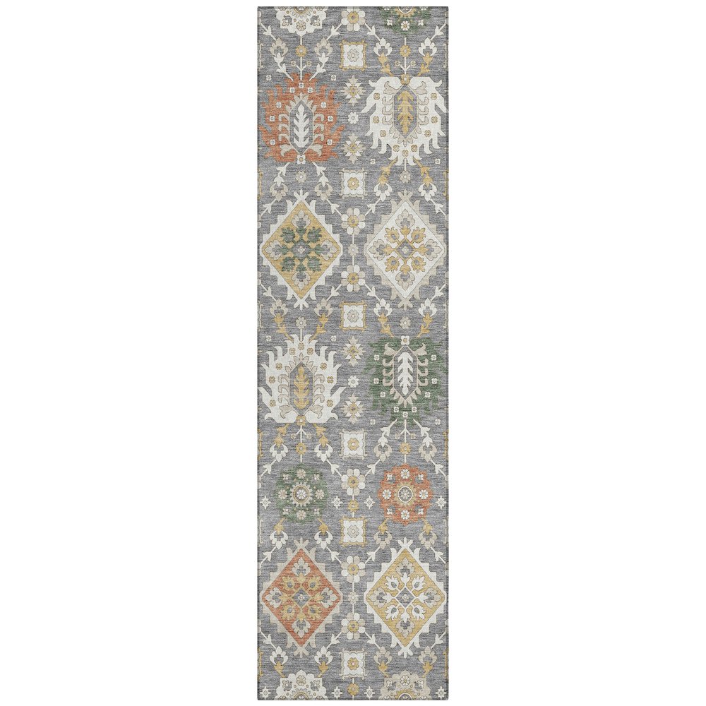 Machine Washable Indoor/Outdoor Chantille ACN2200 Gray 2'3" x 7'6" Runner Rug. Picture 1