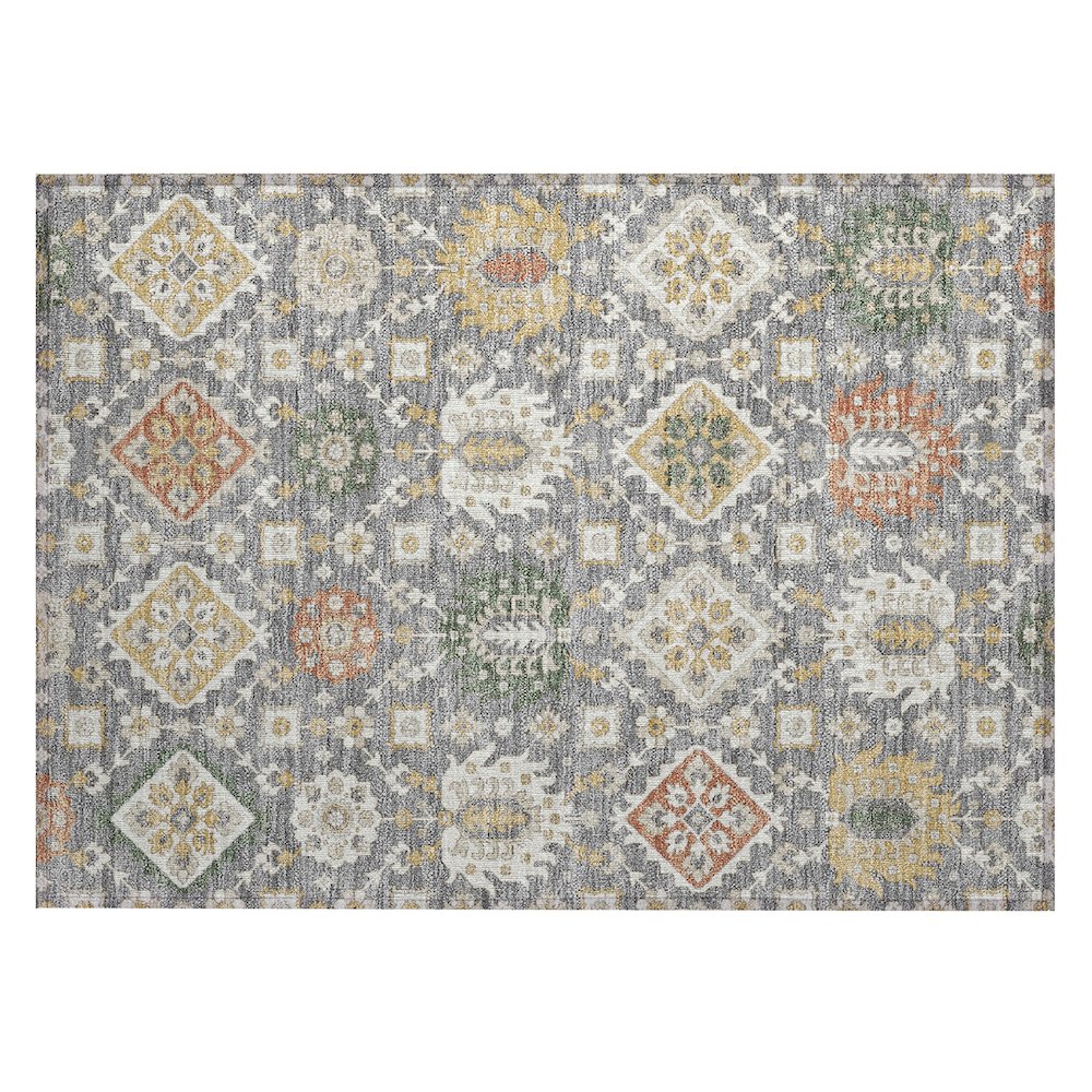Machine Washable Indoor/Outdoor Chantille ACN2200 Gray 1'8" x 2'6" Rug. Picture 1