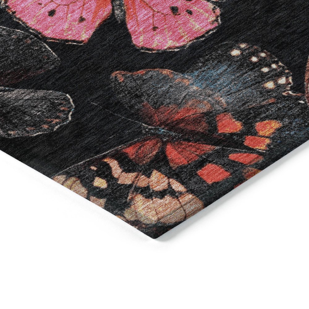 Machine Washable Indoor/Outdoor Chantille ACN2201 Black 1'8" x 2'6" Rug. Picture 3