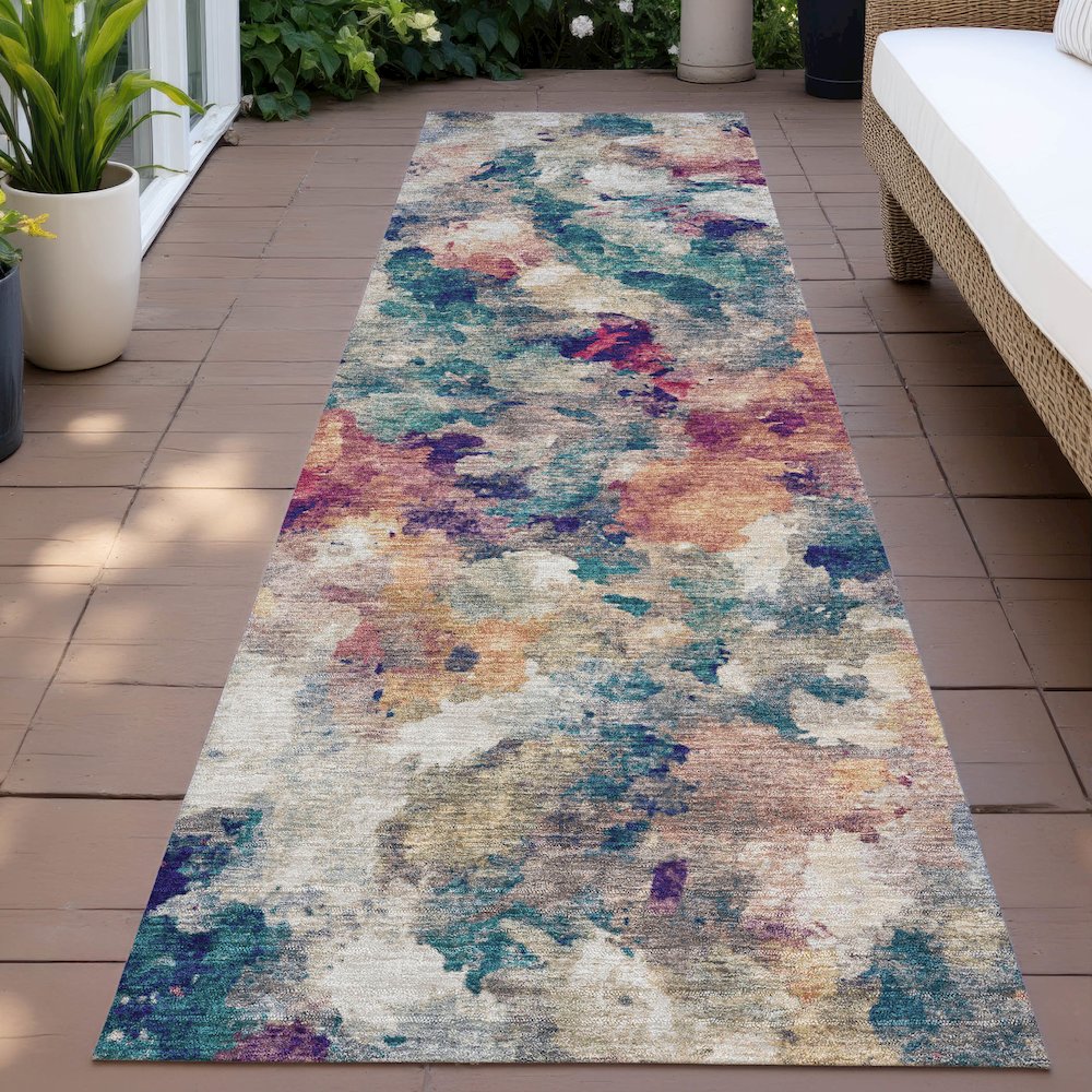 Machine Washable Indoor/Outdoor Chantille ACN2203 Putty 2'3" x 7'6" Runner Rug. Picture 6