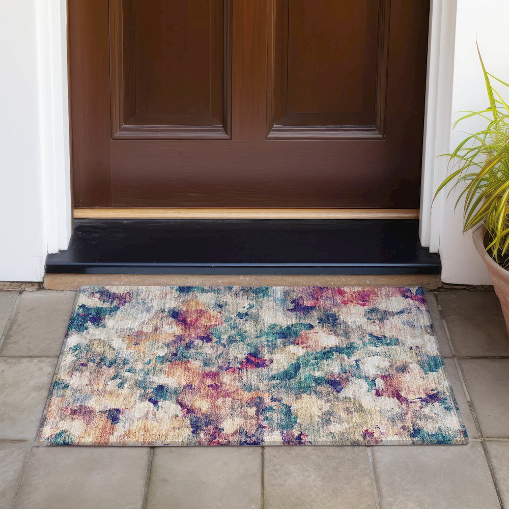 Machine Washable Indoor/Outdoor Chantille ACN2203 Putty 1'8" x 2'6" Rug. Picture 6