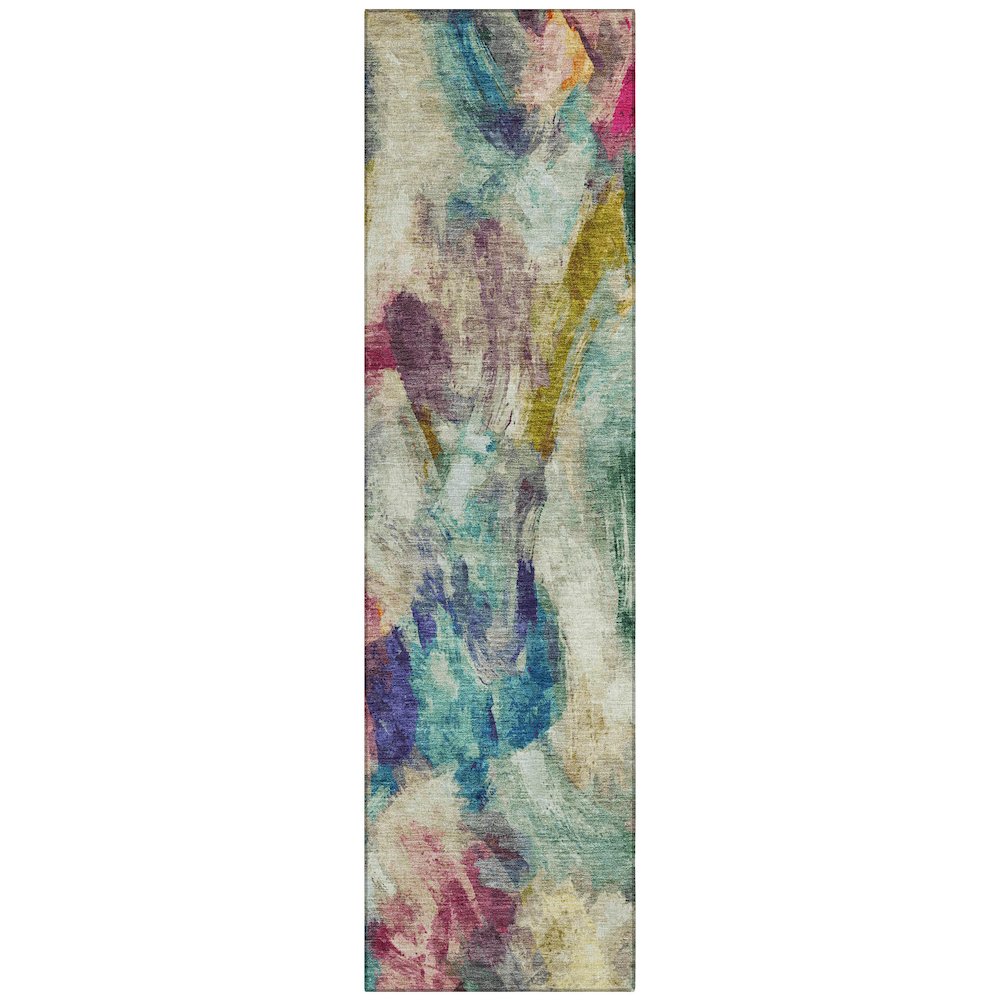 Machine Washable Indoor/Outdoor Chantille ACN2204 Sage 2'3" x 7'6" Runner Rug. Picture 1