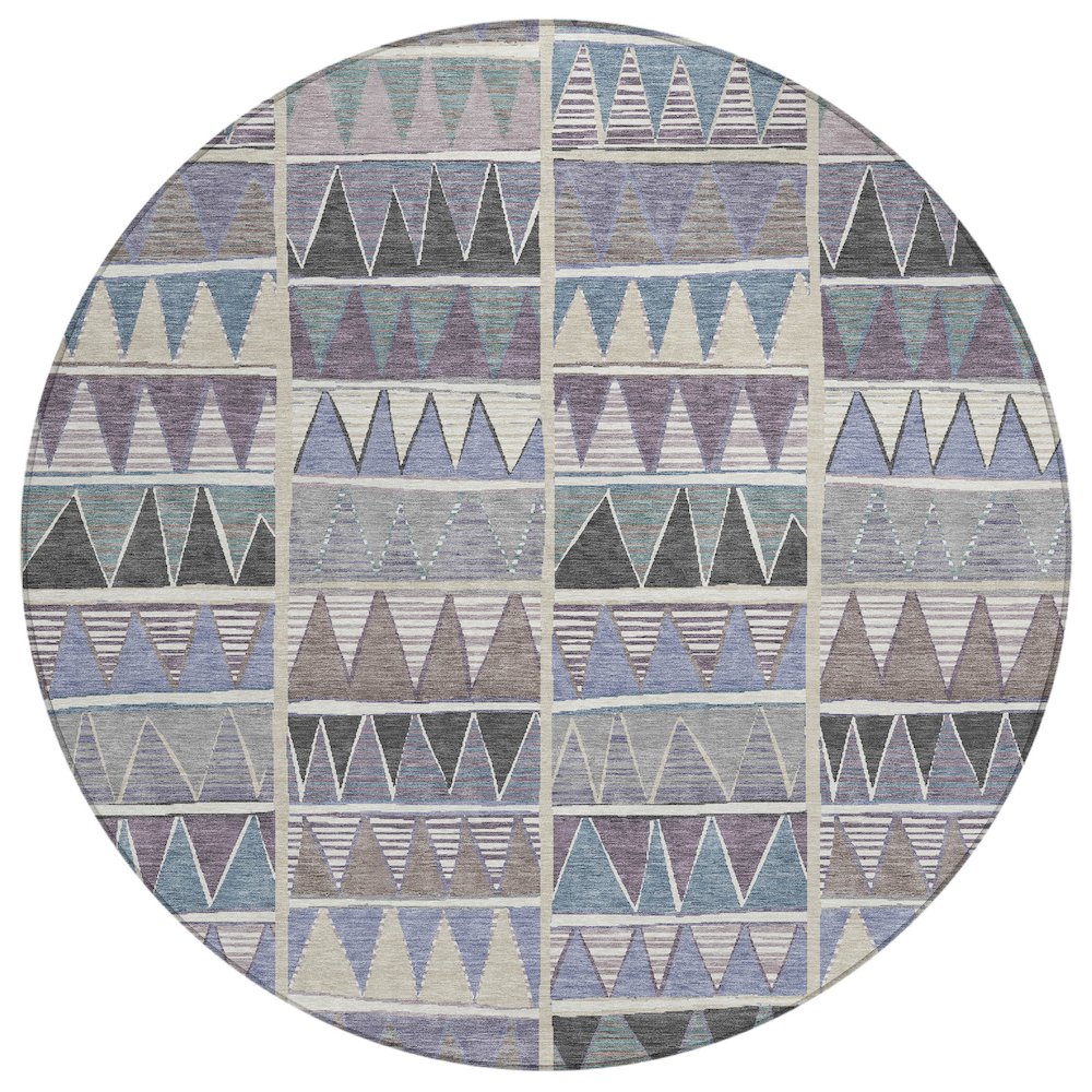 Machine Washable Indoor/Outdoor Chantille ACN2205 Lavender 8' x 8' Round Rug. Picture 1