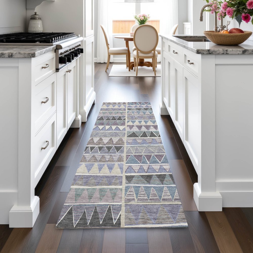 Machine Washable Indoor/Outdoor Chantille ACN2205 Lavender 2'3"x7'6" Runner Rug. Picture 5