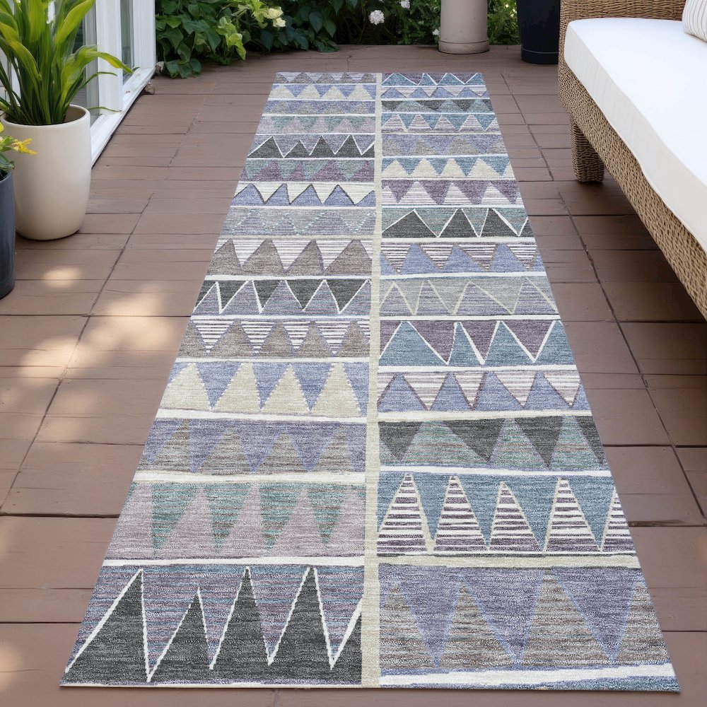 Machine Washable Indoor/Outdoor Chantille ACN2205 Lavender 2'3"x7'6" Runner Rug. Picture 6