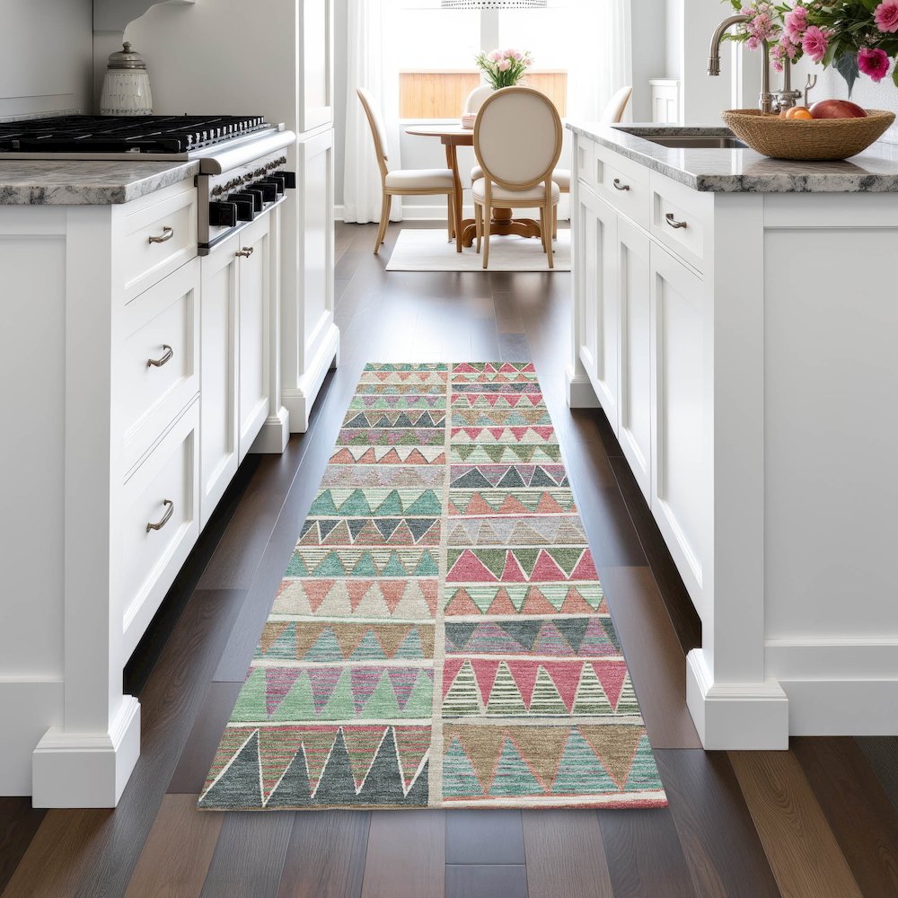 Machine Washable Indoor/Outdoor Chantille ACN2205 Salmon 2'3" x 7'6" Runner Rug. Picture 5