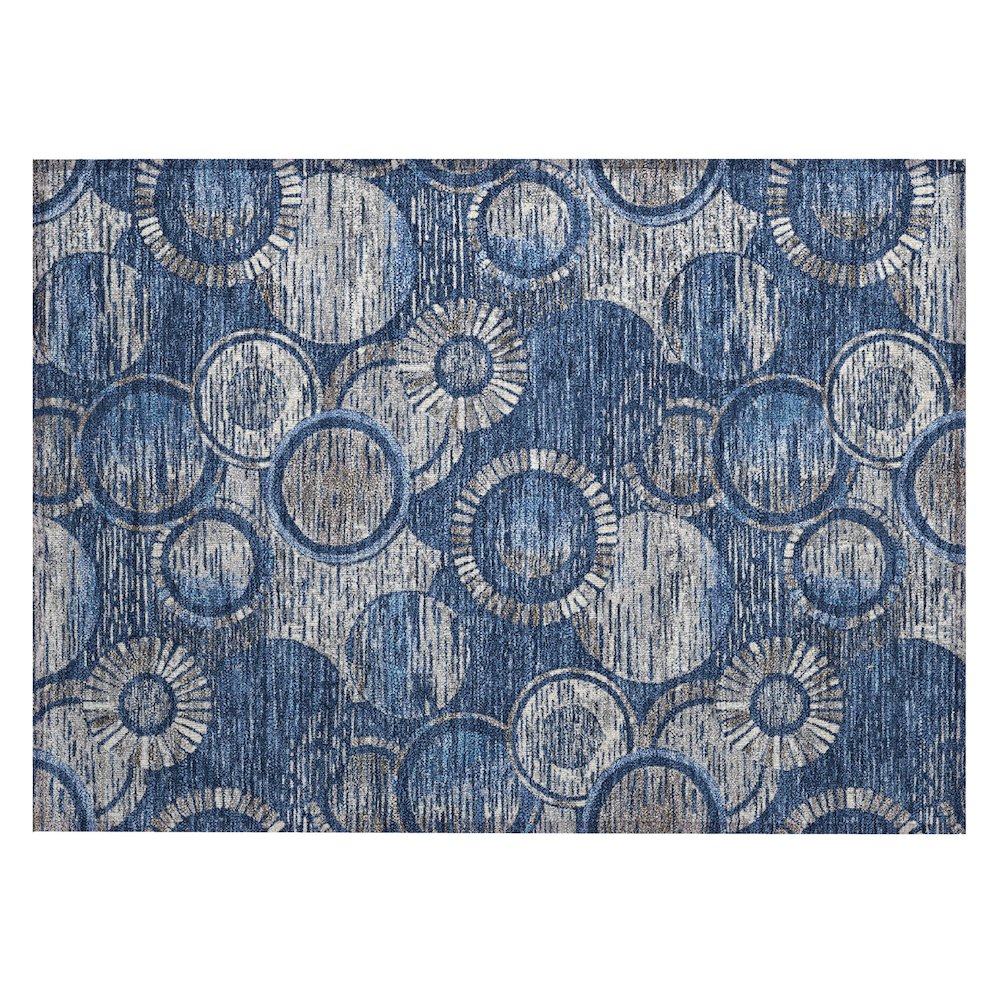 Machine Washable Indoor/Outdoor Chantille ACN2206 Navy 1'8" x 2'6" Rug. Picture 1