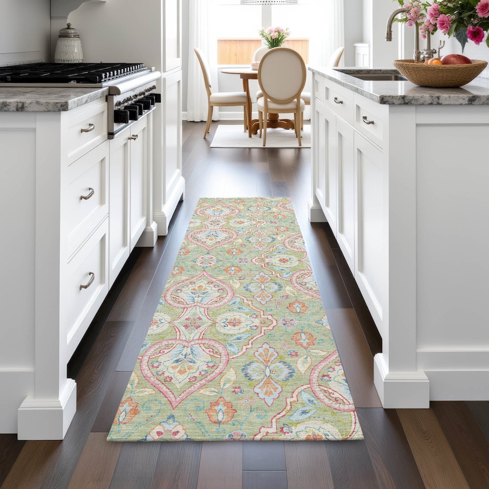 Machine Washable Indoor/Outdoor Chantille ACN2207 Aloe 2'3" x 7'6" Runner Rug. Picture 5