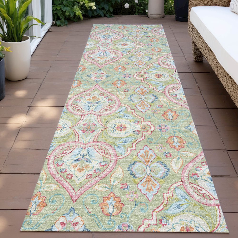 Machine Washable Indoor/Outdoor Chantille ACN2207 Aloe 2'3" x 7'6" Runner Rug. Picture 6