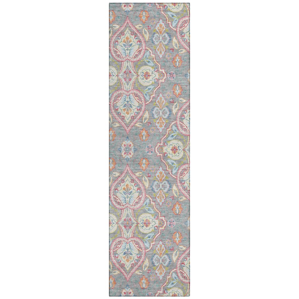 Machine Washable Indoor/Outdoor Chantille ACN2207 Gray 2'3" x 7'6" Runner Rug. Picture 1