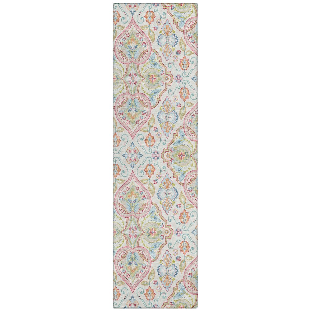 Machine Washable Indoor/Outdoor Chantille ACN2207 Ivory 2'3" x 7'6" Runner Rug. Picture 1