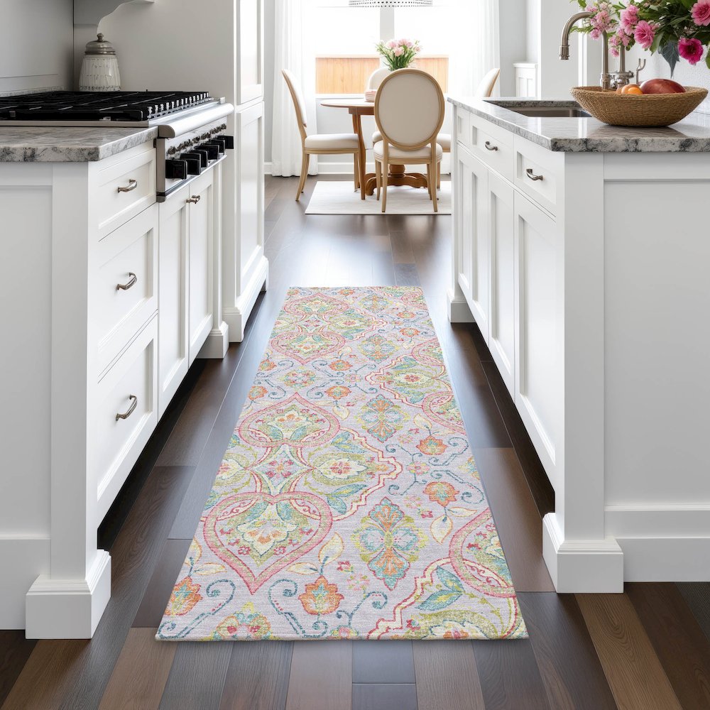Machine Washable Indoor/Outdoor Chantille ACN2207 Lavender 2'3"x7'6" Runner Rug. Picture 5