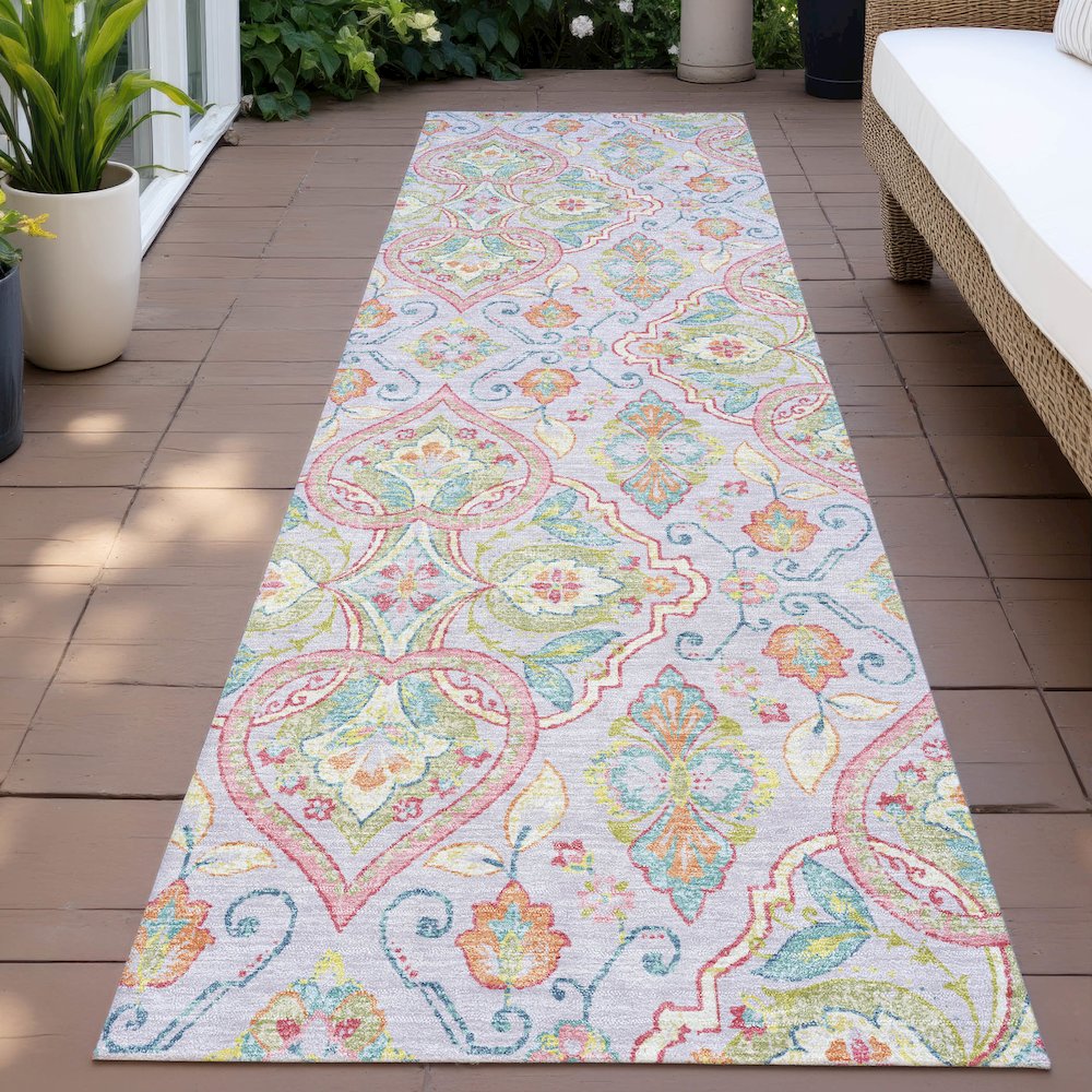 Machine Washable Indoor/Outdoor Chantille ACN2207 Lavender 2'3"x7'6" Runner Rug. Picture 6