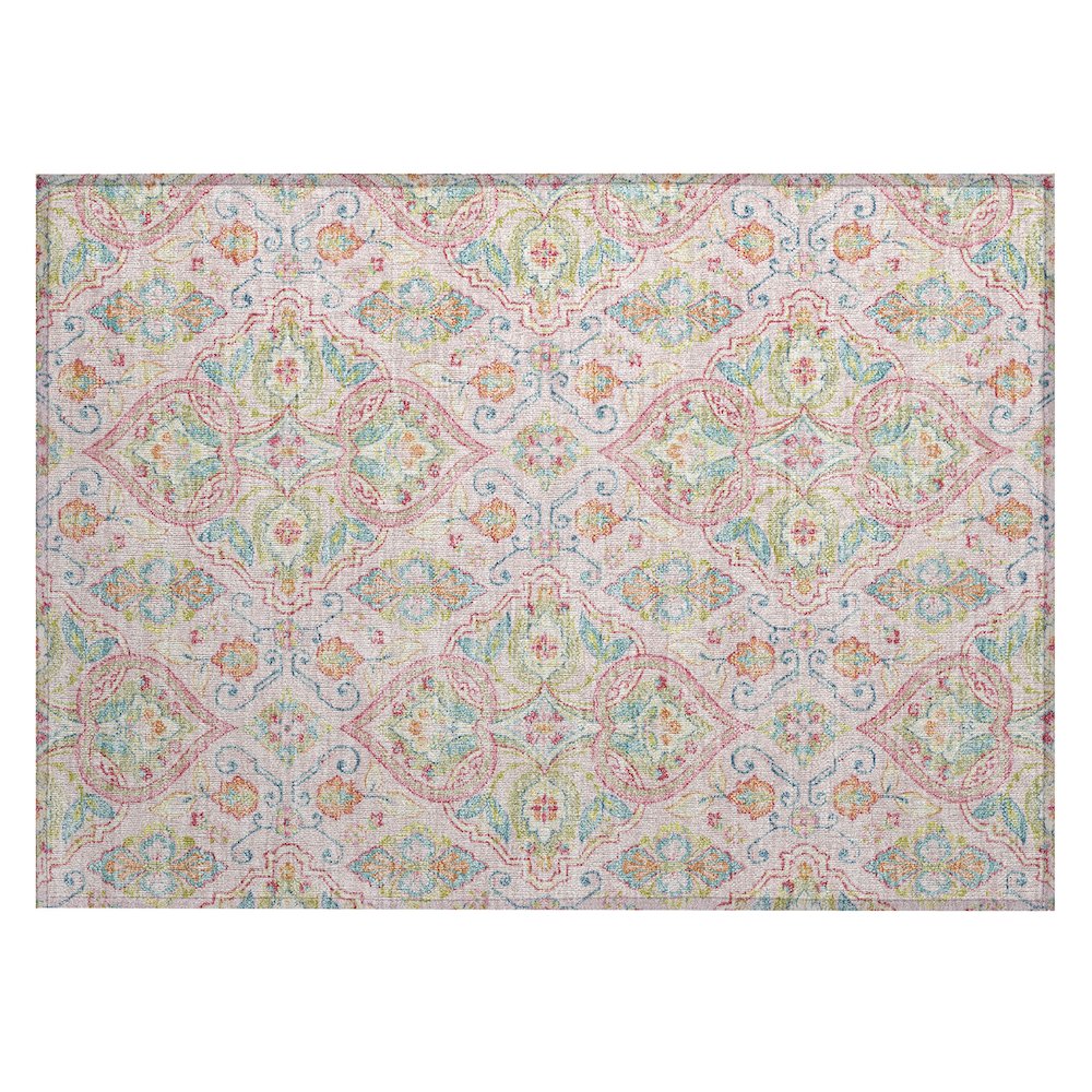 Machine Washable Indoor/Outdoor Chantille ACN2207 Pink 1'8" x 2'6" Rug. Picture 1