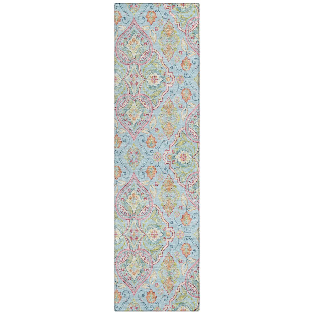 Machine Washable Indoor/Outdoor Chantille ACN2207 Sky 2'3" x 7'6" Runner Rug. Picture 1