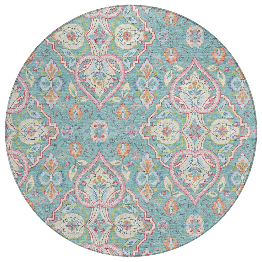 Machine Washable Indoor/Outdoor Chantille ACN2207 Spa 8' x 8' Round Rug. Picture 1