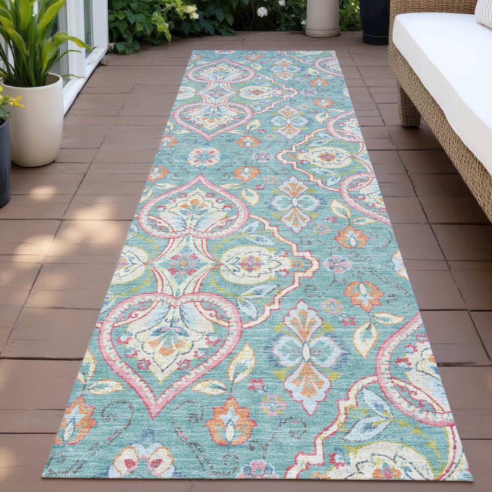 Machine Washable Indoor/Outdoor Chantille ACN2207 Spa 2'3" x 7'6" Runner Rug. Picture 6